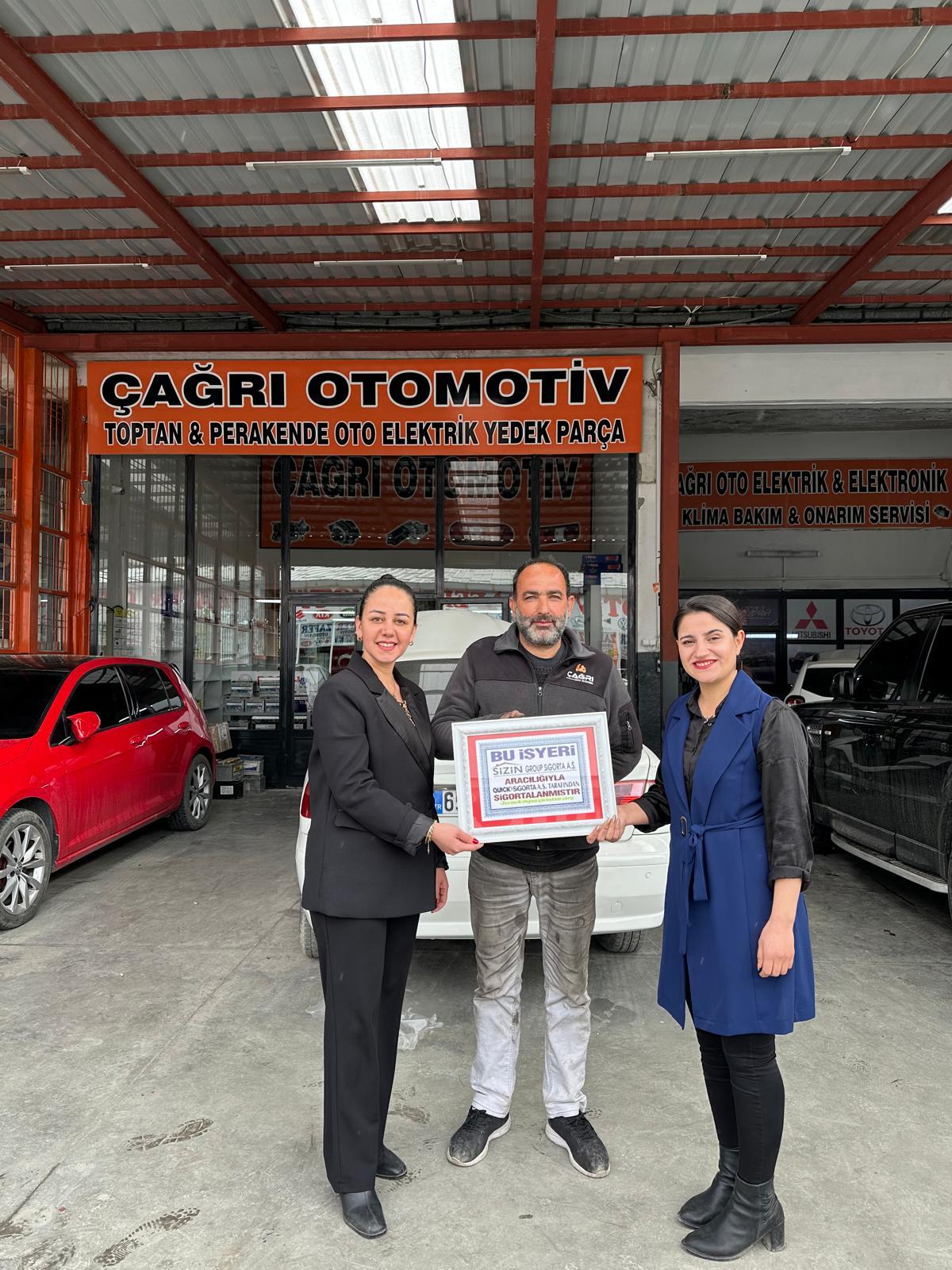 ÇAĞRI OTO ELEKTİRİK YÖNETİCİLERİ SN ALİ USTA-SAMET USTA-ÇAĞRI USTA YA TERCİHLERİNİ SİZİN GROUP SİGORTA A.Ş QUICK SİGORTA A.Ş DEN YANA KULANMIŞLARDIR KENDİLERİNE TEŞEKKÜR EDERİZ, 