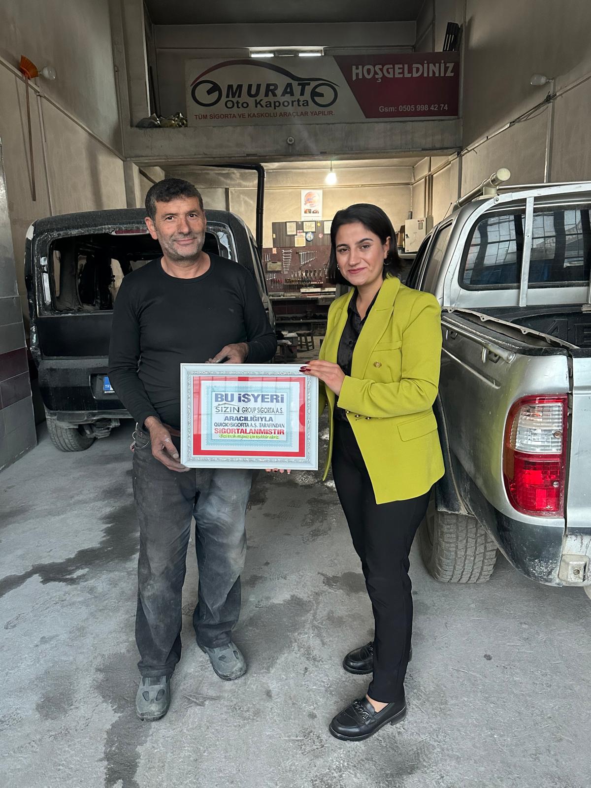 MURAT OTO KAPORTA, tercihini Sizin Group Sigorta A.Ş. aracılığıyla Quick Sigorta A.Ş.’den yana kullanmıştır. Kendilerine güven ve iş birlikleri için teşekkür ederiz.